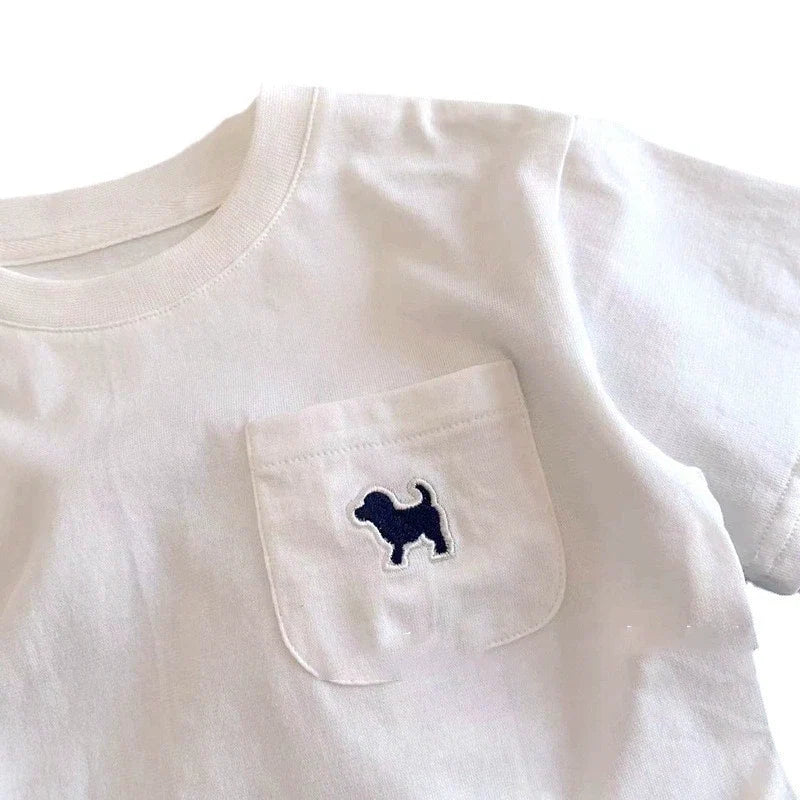 Camiseta Infantil Bolso Cachorrinho