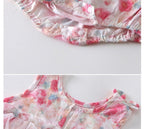 Body Infantil Feminino Rosa Flores