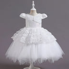 Vestido De Festa Infantil Pérolas e Tule