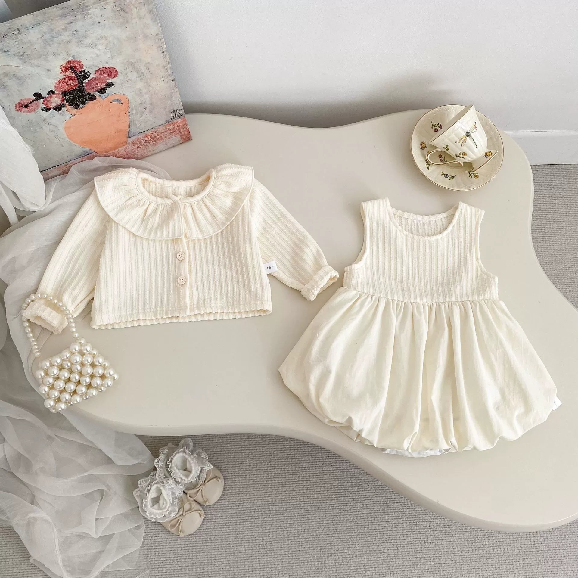 Conjunto Infantil Feminino Casaquinho + Vestido Balone