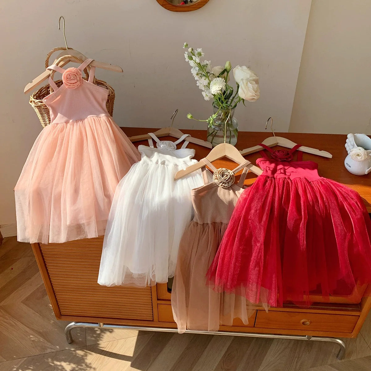 Vestido Infantil Flor com Tule