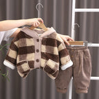 Conjunto Infantil Masculino  de Inverno Xadrez