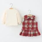 Vestido Infantil  Xadrez + Manga Longa