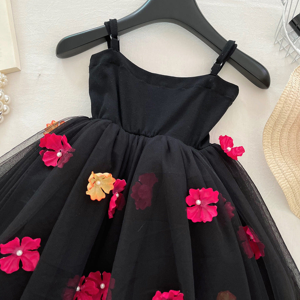 Vestido Infantil Tule com Flores