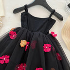 Vestido Infantil Tule com Flores