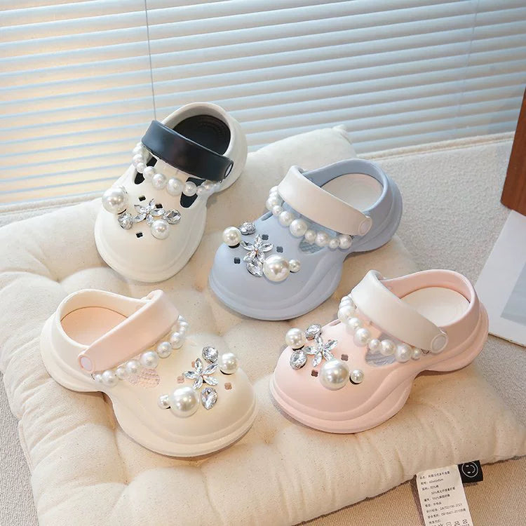 Crocks Infantil Feminino Pérolas