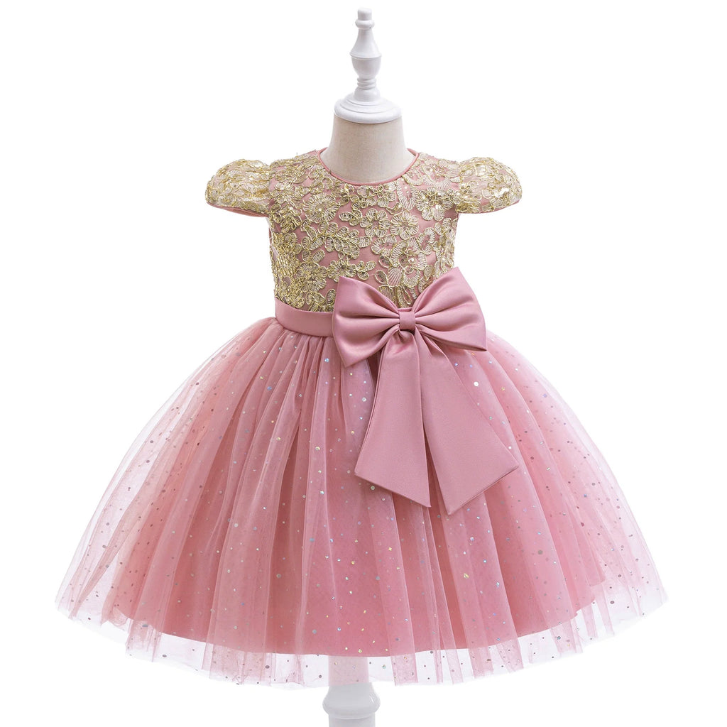 Vestido De Festa Infantil Floral com Lacinho