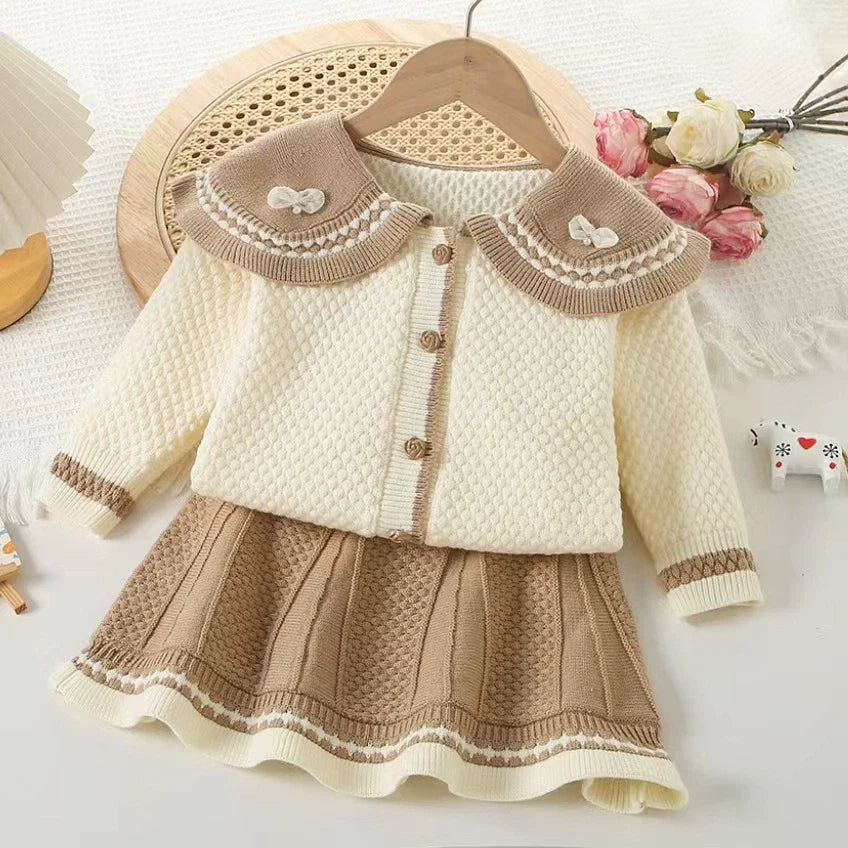 Conjunto Infantil Feminino Tricô  Delicado