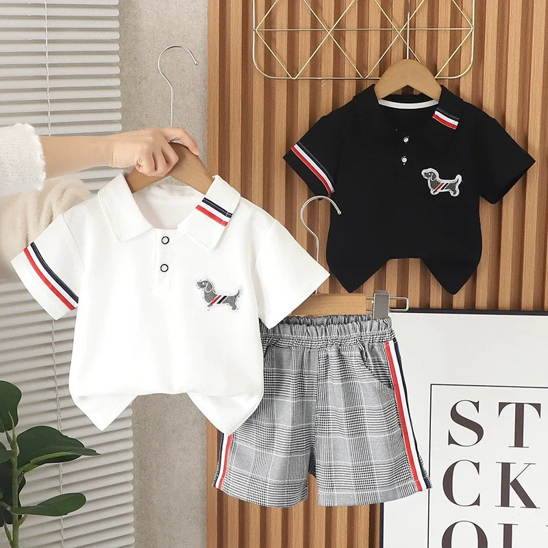 Conjunto Infantil Masculino Polo Cachorrinho