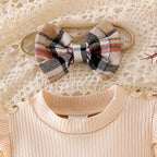 Conjunto Infantil Feminino Botões e Xadrez