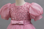 Vestido Infantil Brilhante Bufante
