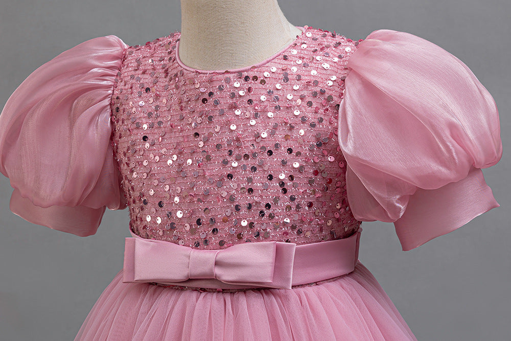 Vestido Infantil Brilhante Bufante