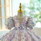 Vestido Infantil de Festa Luxo Lantejoulas