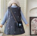 Conjunto de Inverno Azul Lacinhos