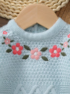 Macacão Infantil Tricô Flores