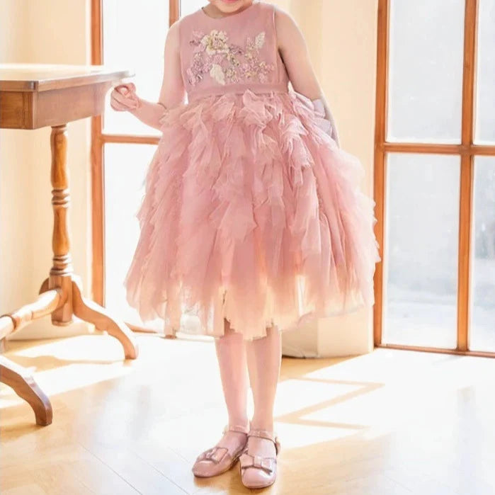 Vestido Infantil Florers Brilhante e Tule