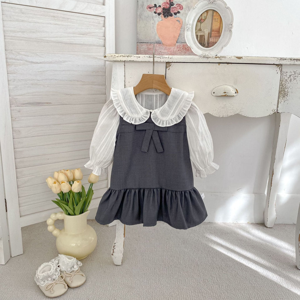Vestido Infantil + Blusa Branca Golinha