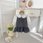 Vestido Infantil + Blusa Branca Golinha