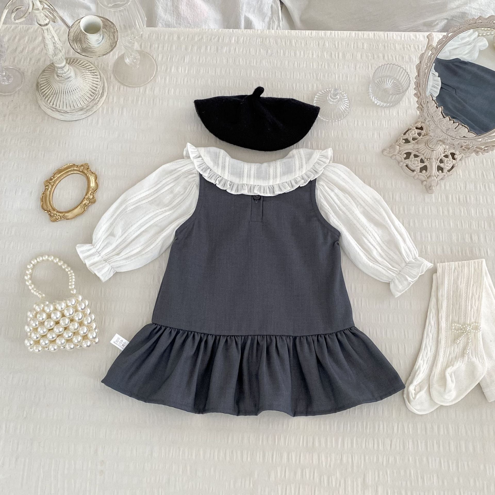 Vestido Infantil + Blusa Branca Golinha