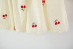Vestido Infantil Bordado Cerejinhas