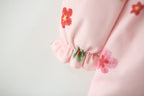 Vestido Infantil Flores Manga Longa