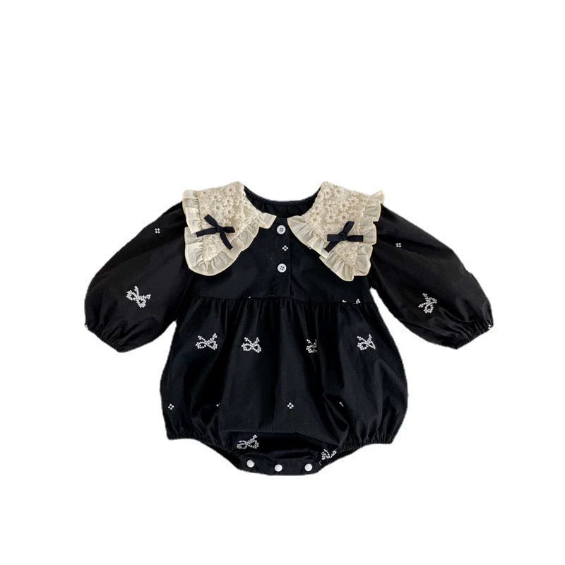 Body/ Vestido Infantil Preto Lacinhos