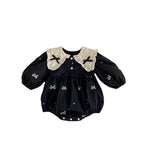 Body/ Vestido Infantil Preto Lacinhos