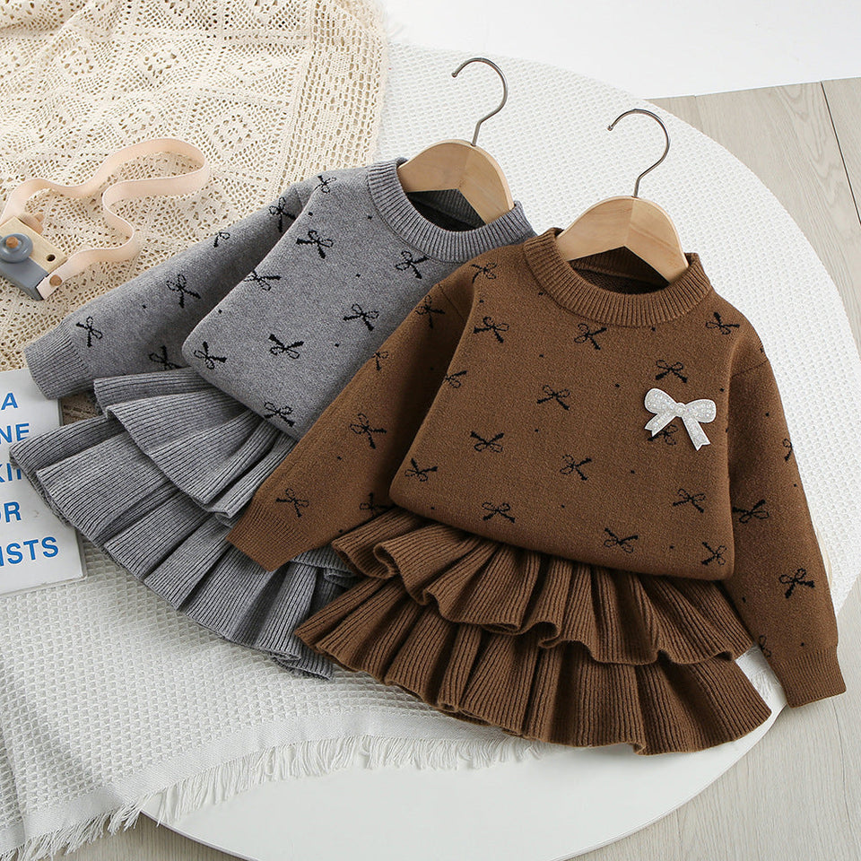 Conjunto Infantil de Tricô Lacinhos