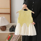 Vestido Infantil Barra Plíssadinha e Florzinha