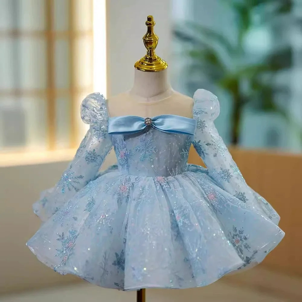 Vestido Infantil Azul Princesa