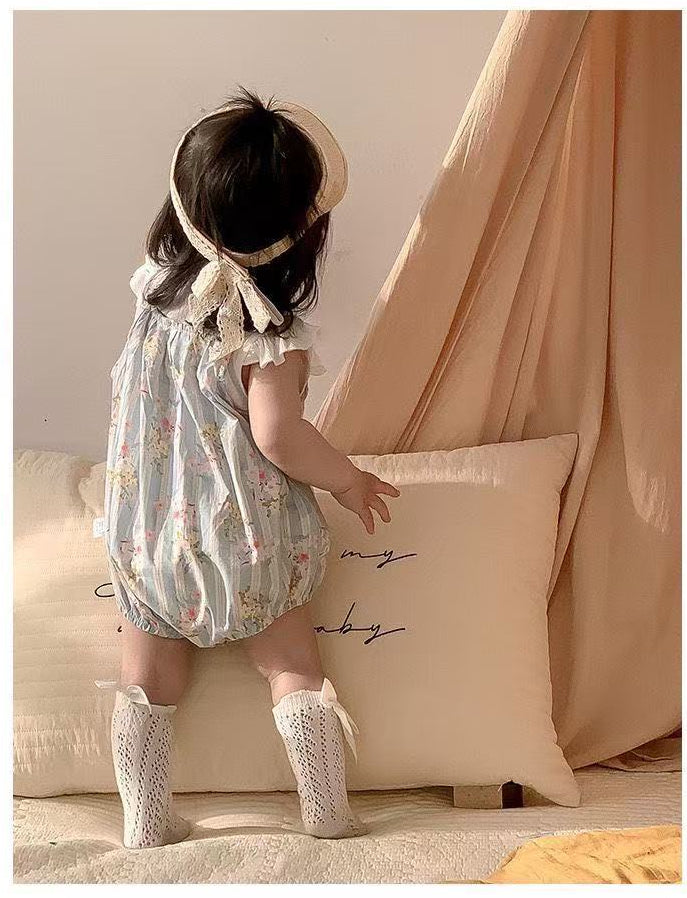 Conjunto Infantil Feminino Jardineira Floral