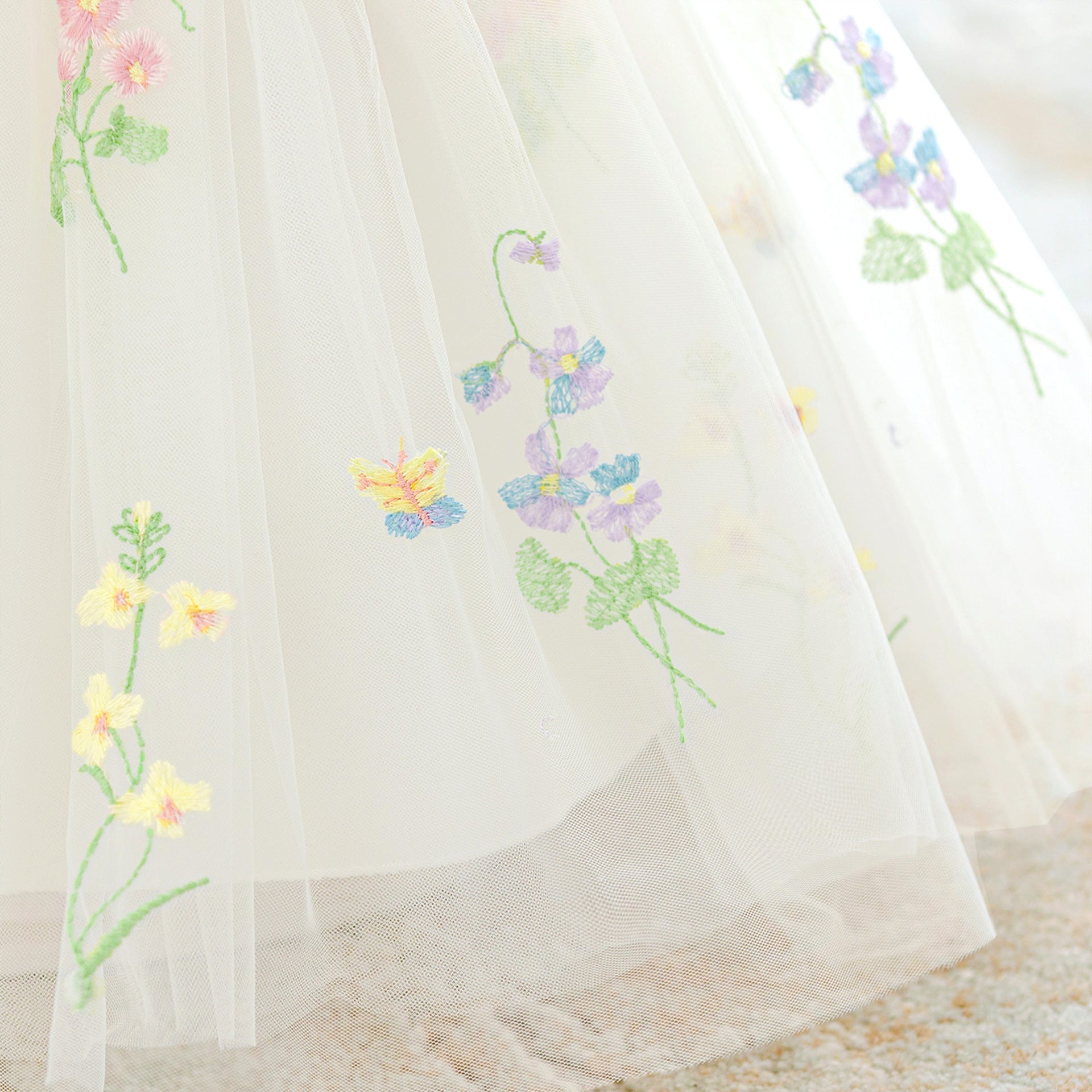Vestido de Festa Tule Floral