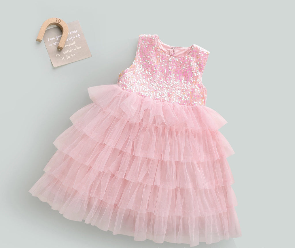 Vestido Infantil Rosa com Brilhos