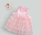 Vestido Infantil Rosa com Brilhos