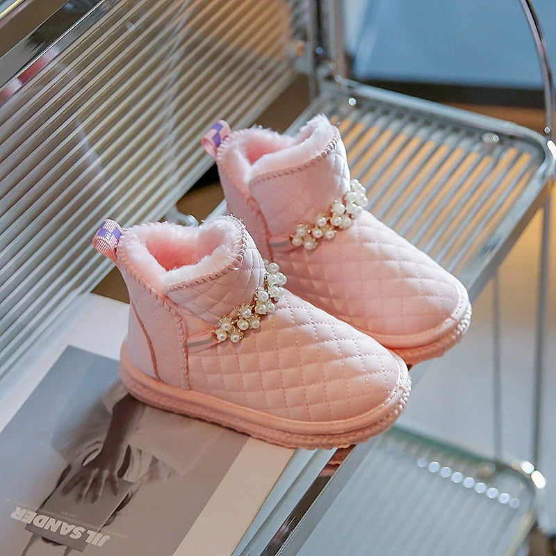 Bota Infantil Feminino Pelinhos e Pedrinhas