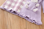 Vestido Infantil Roxo De Tricô Coelhinho