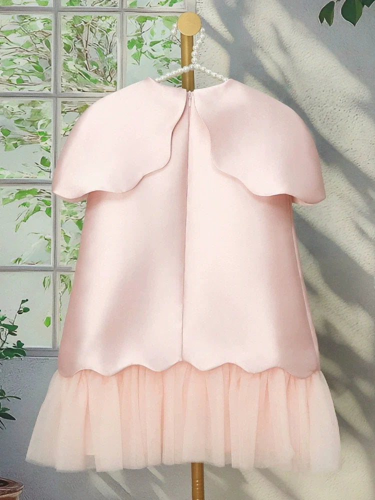 Vestido Infantil Floral Barrinha Tule