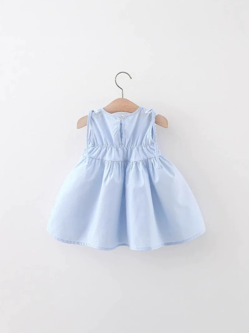 Vestido Infantil Azul Babadinhos