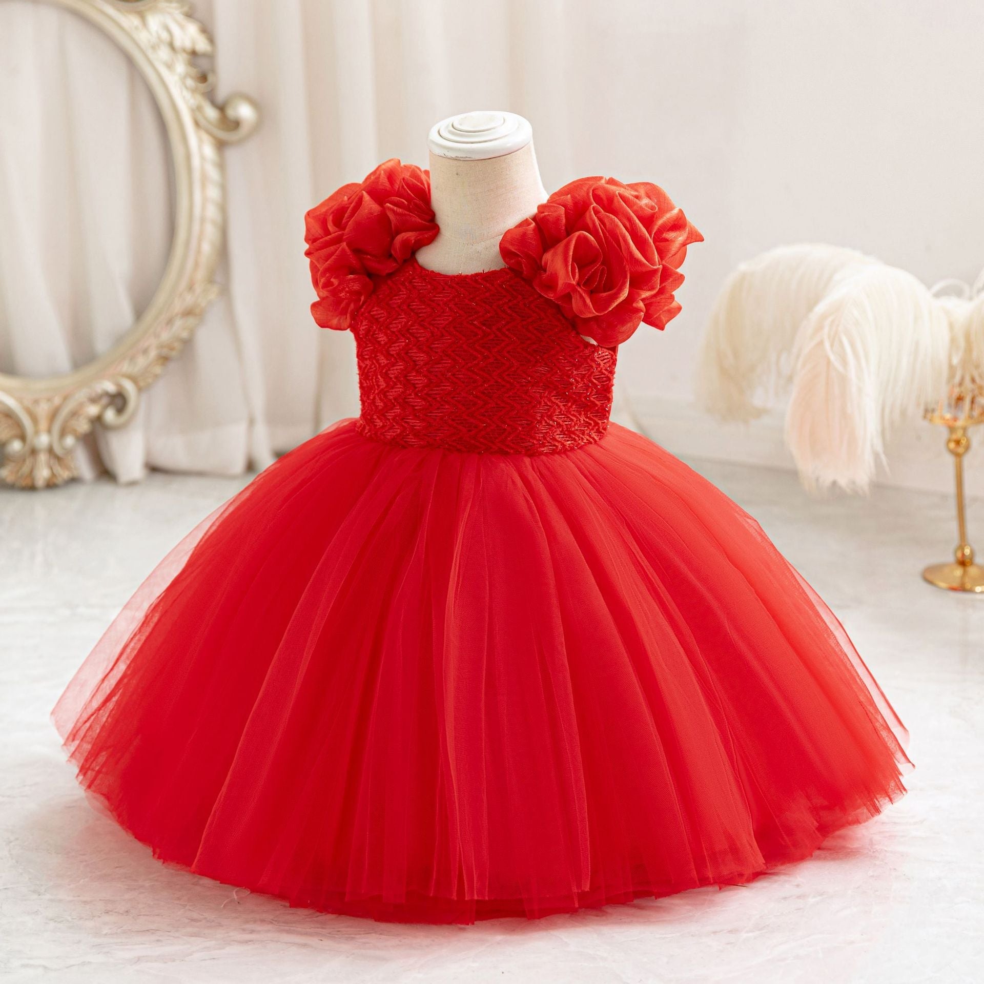 Vestido De Festa Infantil Bufante com Tule