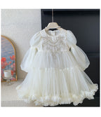 Vestido Infantil de Tule Pérolas