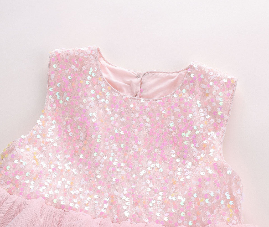 Vestido Infantil Rosa com Brilhos