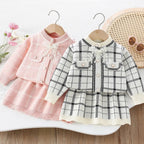 Conjunto Infantil Feminino Xadrez Lacinho