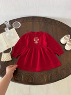 Vestido Infantil de Tricô com Florzinha