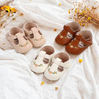 Sapato Infantil Feminino Bordado Florzinhas