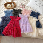 Vestido Infantil Tule com Estrelinhas