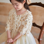 Vestido Infantil Plumas e Lantejoulas