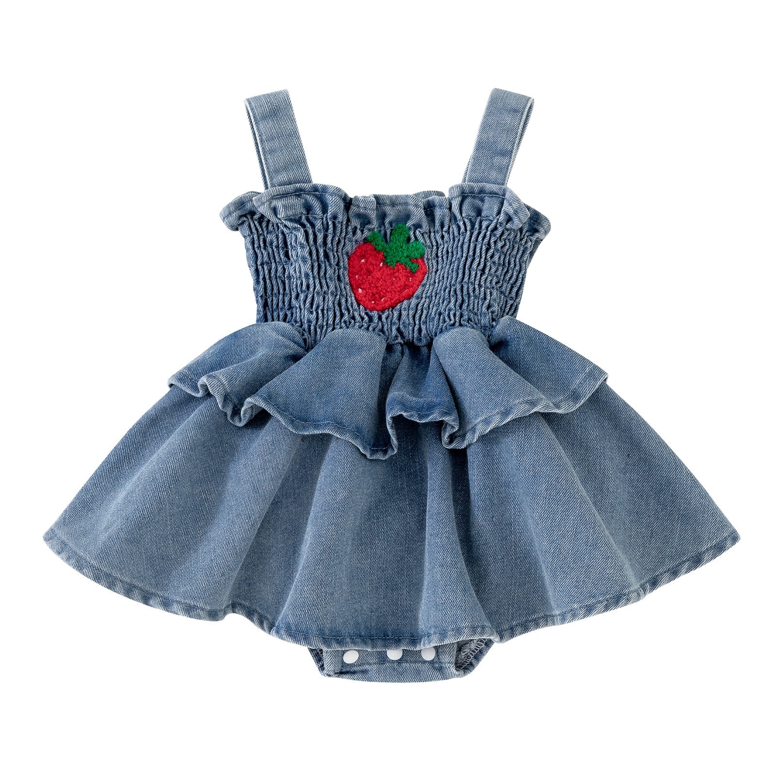 Vestido Infantil Jeans Moranguinho