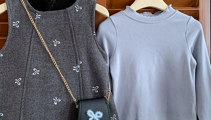 Conjunto de Inverno Azul Lacinhos