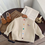 Cardigan Infantil Tricô Botões Cachorrinho