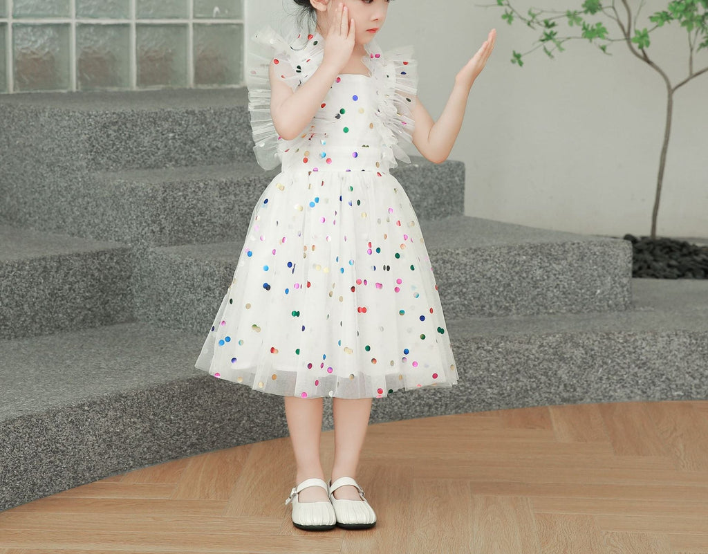 Vestido Infantil de Tule Poá